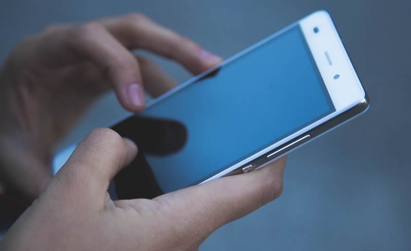 Smartphone being used