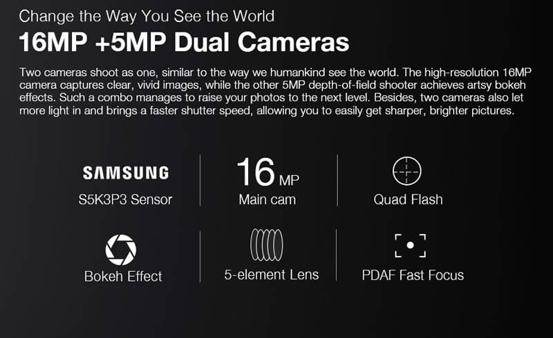 Ulefone T1 Dual Lens