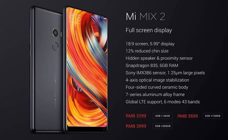Xiaomi Mi Mix 2 specs