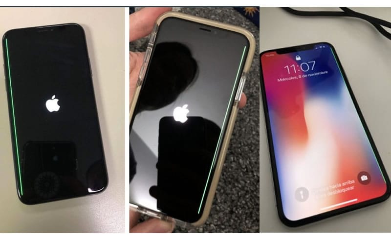 Green lines on iPhone X smartphones. Photo: GSM Arena