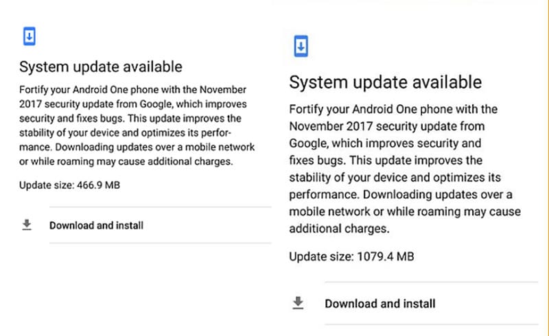 Mi A1 update notification - Photo XDA