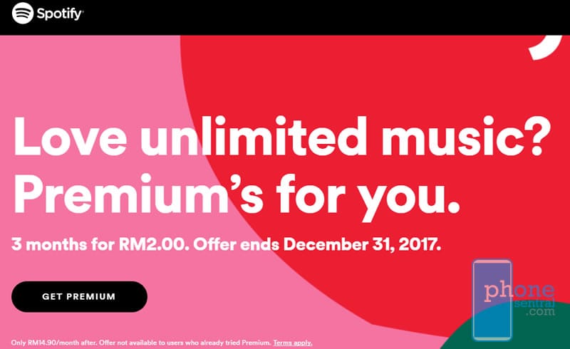 Spotify Premium 2017 promotion