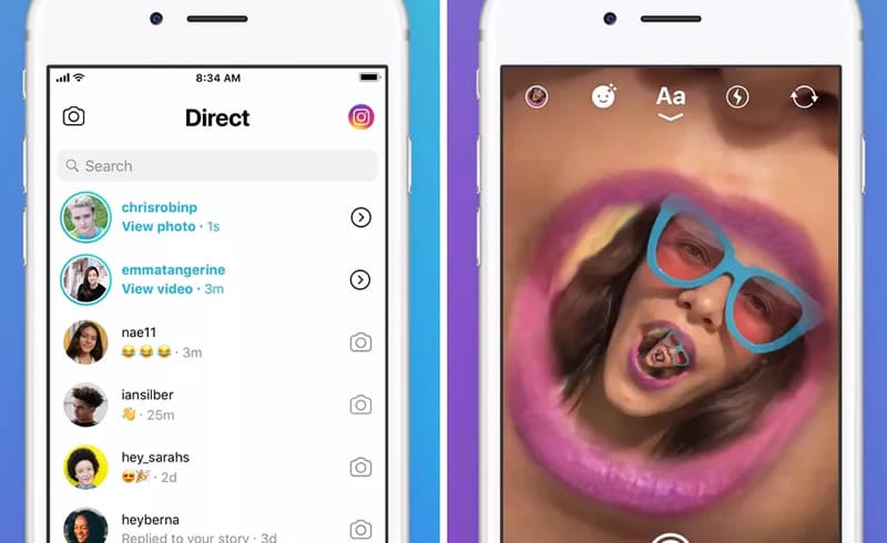 Instagram Direct. Photo from The Verge