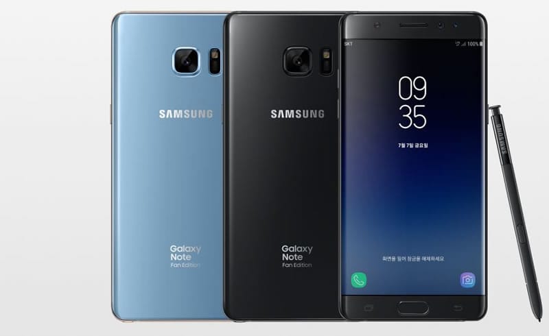 Samsung Galaxy Note FE colours