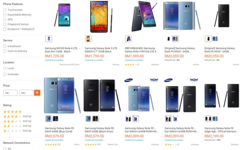 Samsung Galaxy Note FE price on Lazada Malaysia