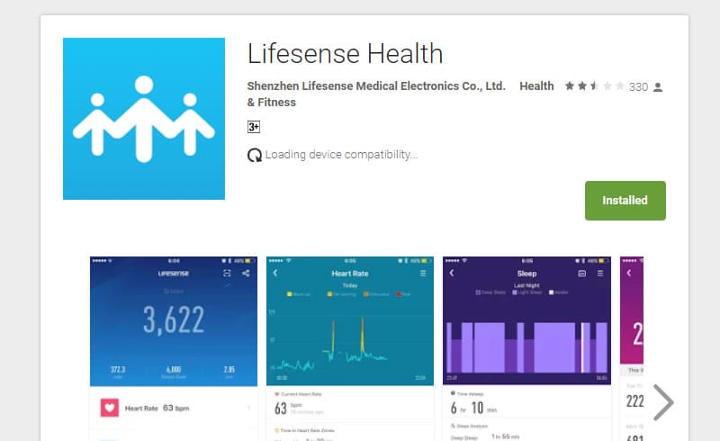 Lifesense Band 2S band health app