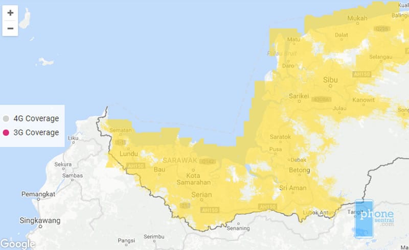 Unifi Mobile 3G coverage in Sarawak