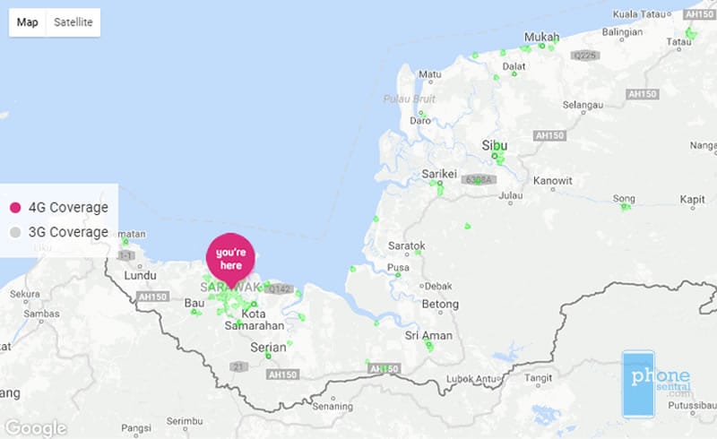 Unifi Mobile 4G coverage in Sarawak