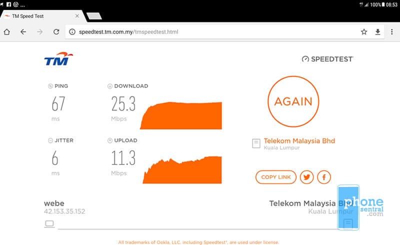 Unifi Mobile 4G coverage near RTM Kuching