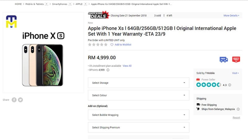 iPhone XS in Malaysia